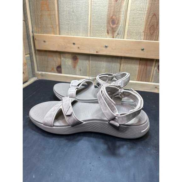 Skechers Womens GoGolf Arch Fit Sandals Size 10 Beige Adjustable Straps - Picture 9 of 10
